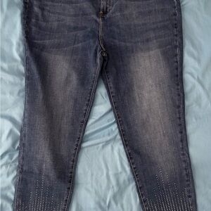 Vocal Dark Blue Skinny Jeans with Studded Detail
